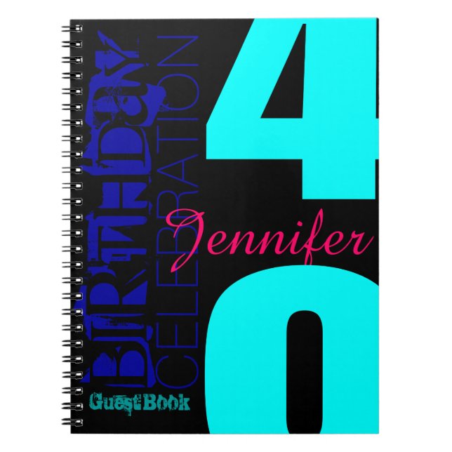 Personlig 40:e födelsedag (POP Guest Bok) Anteckningsbok Med Spiral (Framsidan)