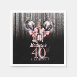 Personlig 40:e födelsedagen Luxury-champagne Pappersservett