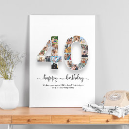 Personlig 40:e födelsedagsfotokollage Poster