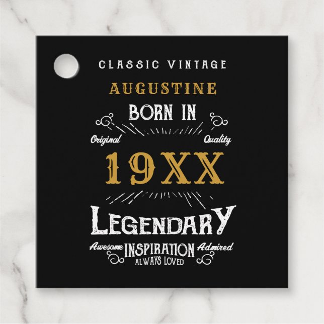 Personlig 40:e födelsedagstorget gåvor etiketter (Framsida)