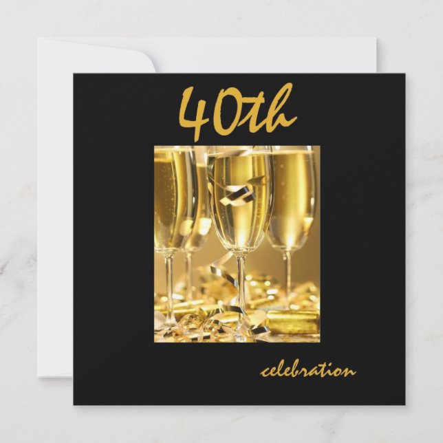 Personlig 40:e inbjudan till födelsedagspartiet (Framsida)