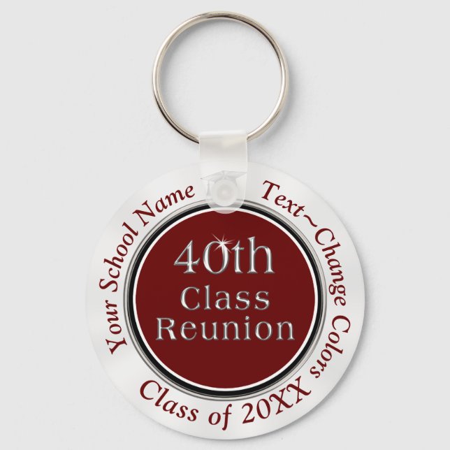 Personlig 40:e klassåterföreningsgåvor, Färg Nyckelring (Framsida)