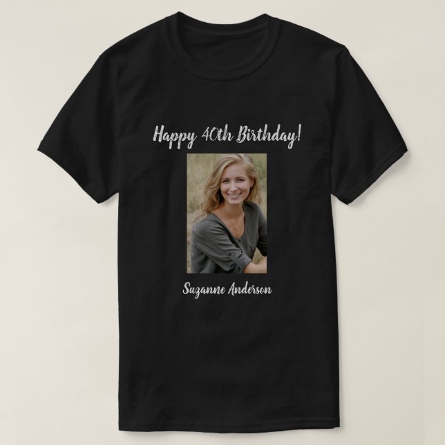Personlig 40:e milstolpen Birthday T-Shirt (Design framsida)