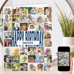 Personlig 40 Fotokollage Grattis på födelsedagen Kort