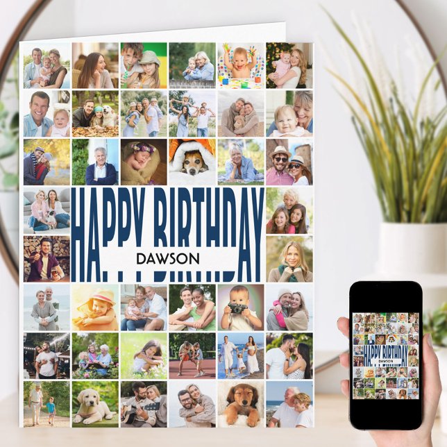 Personlig 40 Fotokollage Grattis på födelsedagen Kort (Skapare uppladdad)