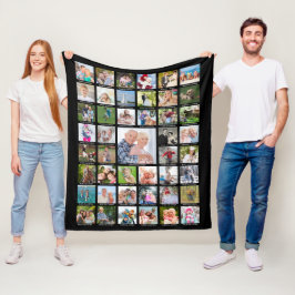 Personlig 45 Fotokollage-bildtexter i Färg Fleecefilt