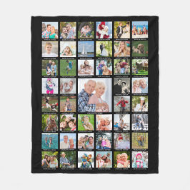 Personlig 45 Fotokollage-bildtexter i Färg Fleecefilt