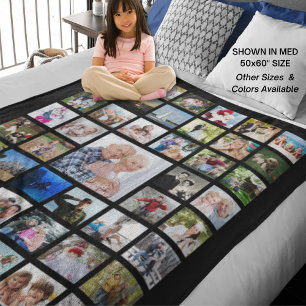 Personlig 45 Fotokollage Färg Fleecefilt