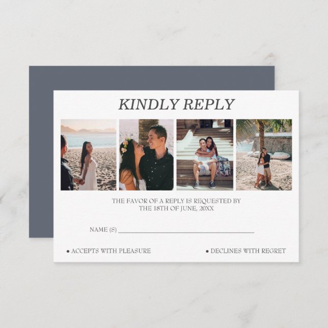 Personlig 4 Bröllop OSA för fotokollage (Fram/baksida)