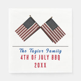 Personlig 4:e juli American Flagga Napkin Pappersservett