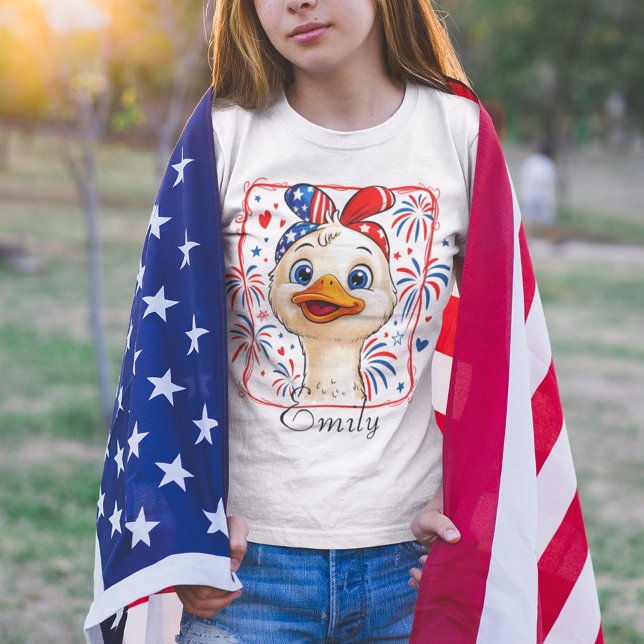 Personlig 4:e juli Goose Girl Patriotic USA T Shirt (Skapare uppladdad)