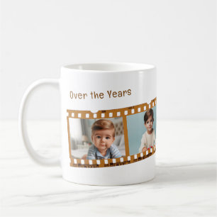 Personlig 4-foto Gammal filmstripptidslinje brun Kaffemugg