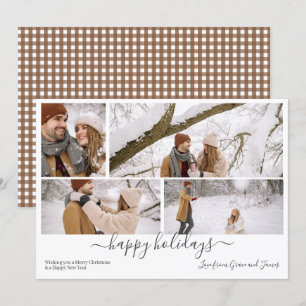 Personlig 4 Foto God jul Helgdag Card Julkort