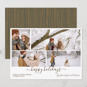 Personlig 4 Foto God jul Helgdag Card Julkort