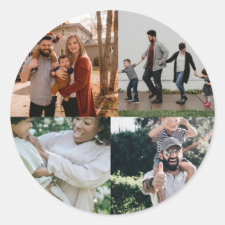 Personlig 4 Foto Runt Klistermärke
