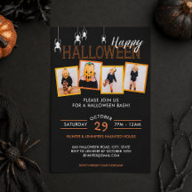 Personlig 4-foto spindel Halloween-fest