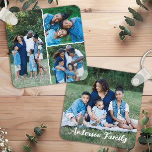Personlig 4 Fotokollage Anpassningsbar Modern Fami Nyckelring