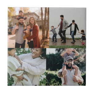 Personlig 4 Fotokollage Kakelplatta