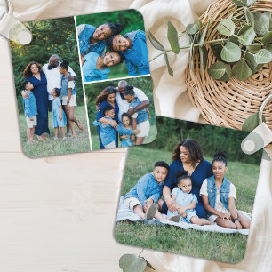 Personlig 4 Fotokollage Modern enkel familj Nyckelring