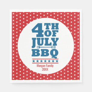 Personlig 4 juli BBQ-fest Röd Stjärna Pappersservett