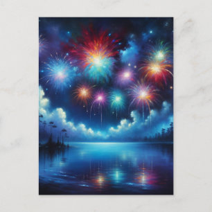 Personlig 4 juli Fireworks Vykort