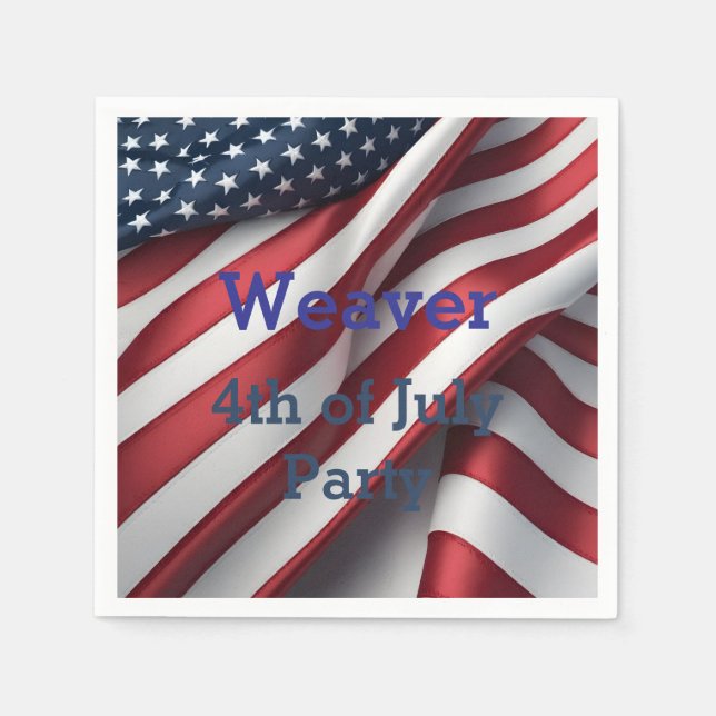 Personlig 4 juli Party Pappersservett (Framsidan)