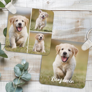Personlig 4 Photo Collage Anpassningsbar Hund Pet  Nyckelring