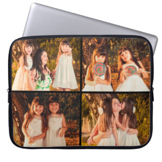 Personlig 4 Photo Collage Electronics Bag Laptop Fodral