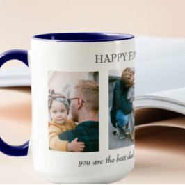Personlig 4 Photo Collage Fars dag Gift Mugg
