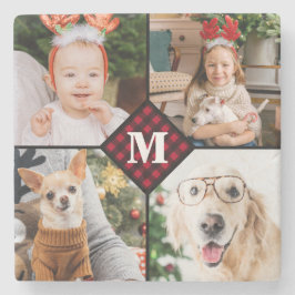 Personlig 4 Photo Monogram Red Buffalo Play Stenunderlägg