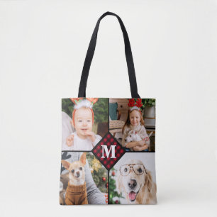 Personlig 4 Photo Monogram Red Buffalo Play Tygkasse