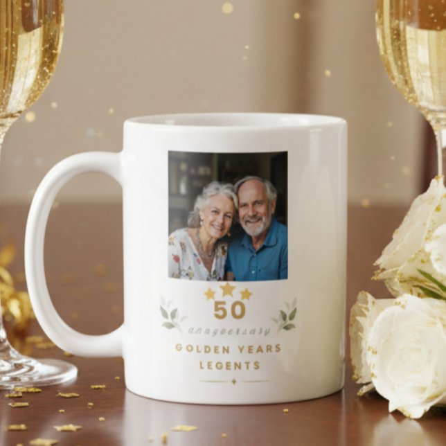 Personlig 50-års bröllopsdagsmugg kaffemugg (Skapare uppladdad)