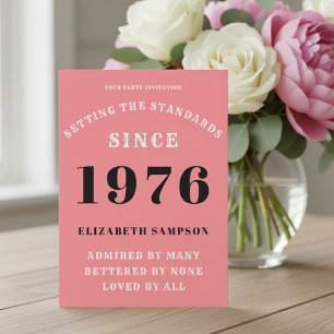 Personlig 50-årsdag 1976 Lägg till ditt namn Rosa Inbjudningar