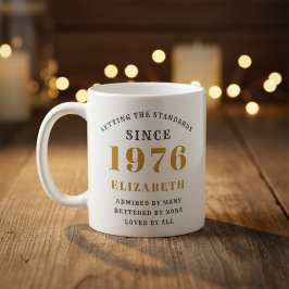 Personlig 50-årsdag 1976 Lägg till namn Elegant Kaffemugg