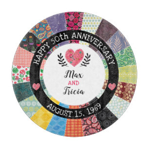 Personlig 50-årsdagen, patchwork Quilt