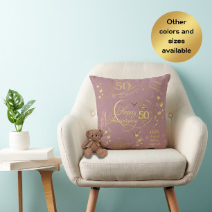 Personlig 50-årsjubileum för bröllopet kudde