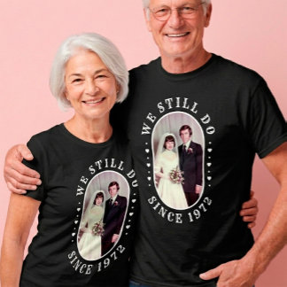 Personlig 50-årsjubileum för bröllopsfoto t shirt