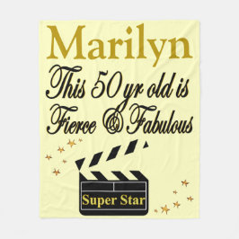 PERSONLIG 50 BIRTHDAY MOVIE STAR BLANKET FLEECEFILT