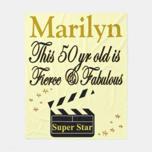 PERSONLIG 50 BIRTHDAY MOVIE STAR BLANKET FLEECEFILT