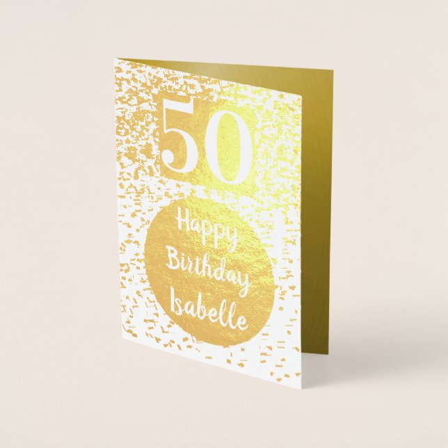 Personlig 50-dagars Guld-kort Folierat Kort (Framsida)