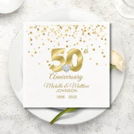 Personlig 50:e årsdagen av Golden Bröllop Pappersservett