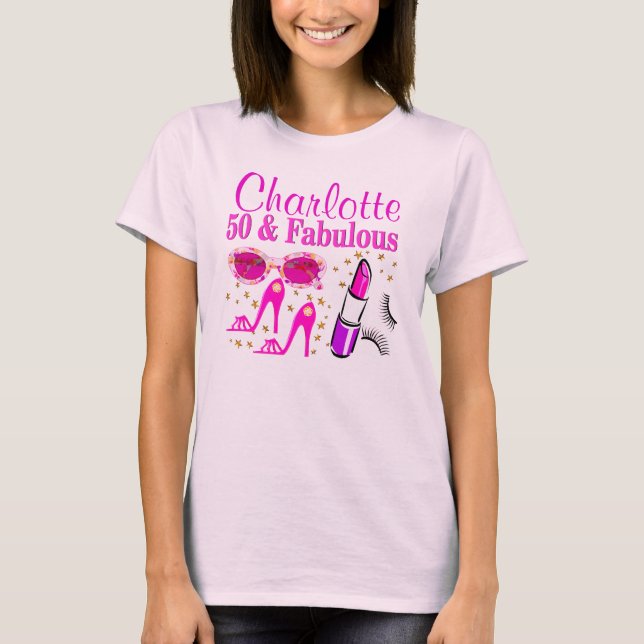 PERSONLIG 50:E BIRTHDAY DAZZLING DIVA T SHIRT (Framsida)