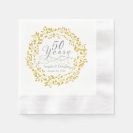 Personlig 50:e Bröllop-årsdagen av utandningen Gul Pappersservett