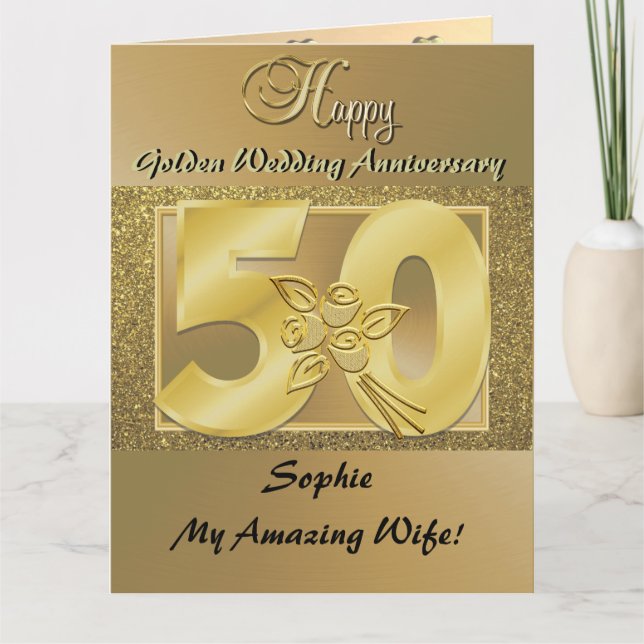 Personlig 50:e Bröllop-årsjubileumsfrun Kort (Framsida)