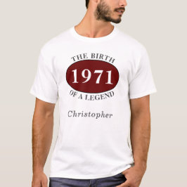 Personlig 50:e födelsedag 1971 Födelseort: Legend T Shirt