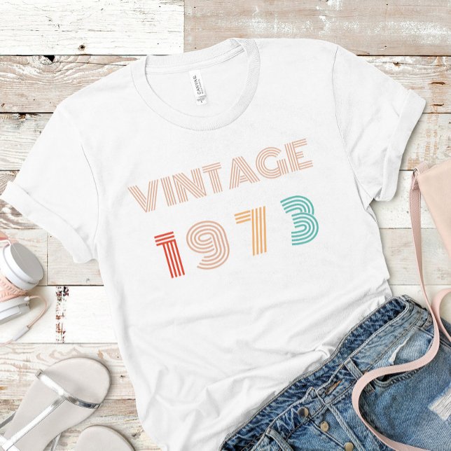 Personlig 50:e födelsedag Vintage 1973 T Shirt (Skapare uppladdad)