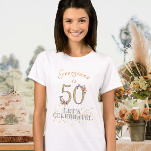 Personlig 50:e födelsedagen Boho Höst löv T Shirt