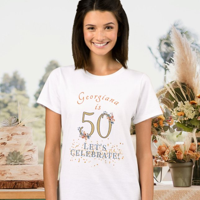 Personlig 50:e födelsedagen Boho Höst löv T Shirt (Skapare uppladdad)