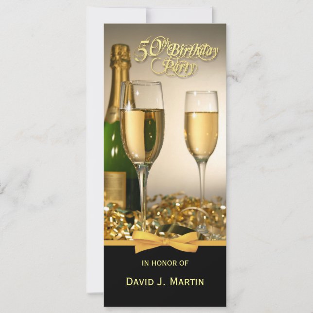 Personlig 50:e Födelsedagsfest inbjudan (Framsida)