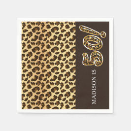 Personlig 50:e födelsedagstidningen Leopard Foil B Pappersservett